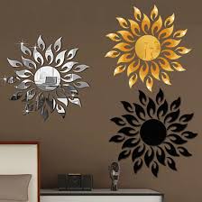 Sun Flame 3D Acrylic Mirror Wall Decoration for Home